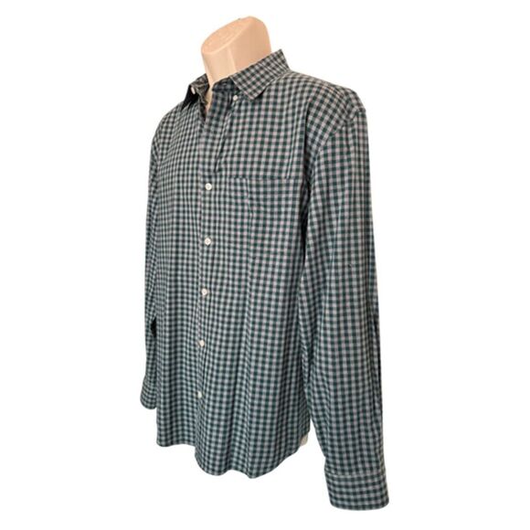 Old Navy Green & Gray Plaid Long Sleeve Button Down Shirt Size L - Picture 4 of 12
